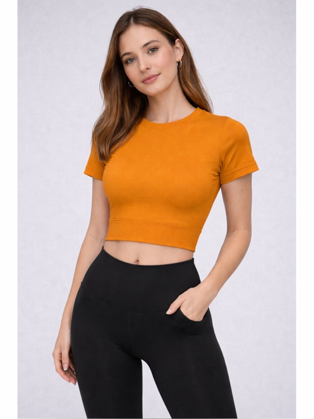 Offline By Aerie Seamless Orange‎ Cropped T-Shirt